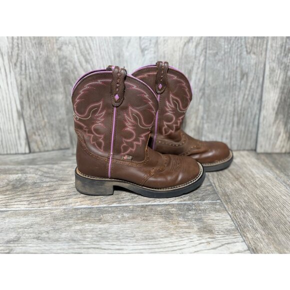 Justin Women's Gypsy L9903 Brown Leather Western Boots Size 9 - Picture 2 of 11